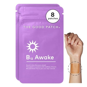 The Good Patch B12 Awake Patch - Plant Powered Energy Boost with Caffeine, B12 & Green Tea
