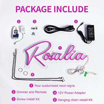 FIREOCITY Neon Signs Custom, Personalized Neon Signs for Decoration, Gift, Party, Event, Company Logo or Business Signs neon Signs(1Row Text 48inch Length)