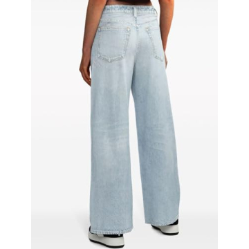 AnotherChill Women's Stylish Faux Denim Sweatpants