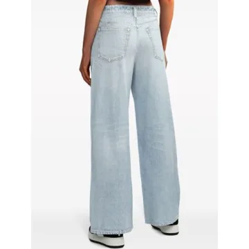 AnotherChill Women's Stylish Faux Denim Sweatpants