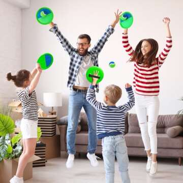 Toss and Catch Ball Set 4 Pack for Toddlers, Kids and Adults - Classic Kids Toys Outdoor Indoor - Sturdy & Water-Resistant, Great for Beach, Pool and Backyard - Ideal Gift for Boys Girls(Blue-Green)