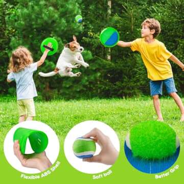 Toss and Catch Ball Set 4 Pack for Toddlers, Kids and Adults - Classic Kids Toys Outdoor Indoor - Sturdy & Water-Resistant, Great for Beach, Pool and Backyard - Ideal Gift for Boys Girls(Blue-Green)