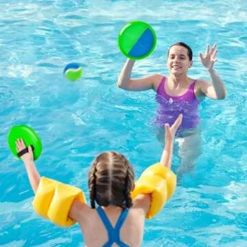 Toss and Catch Ball Set 4 Pack for Toddlers, Kids and Adults - Classic Kids Toys Outdoor Indoor - Sturdy & Water-Resistant, Great for Beach, Pool and Backyard - Ideal Gift for Boys Girls(Blue-Green)