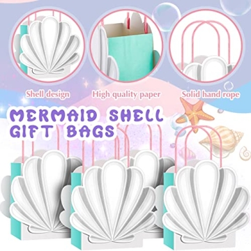 Glenmal Mermaid Shell Gift Bags - 24 Pcs for Parties