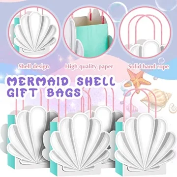 Glenmal Mermaid Shell Gift Bags - 24 Pcs for Parties