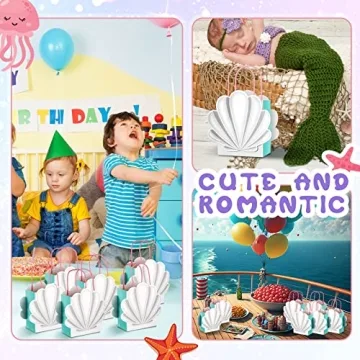 Glenmal Mermaid Shell Gift Bags - 24 Pcs for Parties