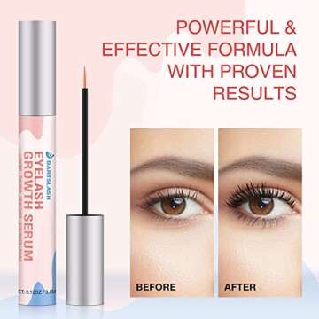 BARTSLASH Advanced Eyelash Growth Serum - Irritation Free - Achieve Longer, Thicker, Healthier, and Stronger Lashes - 0.12OZ/3.5ML