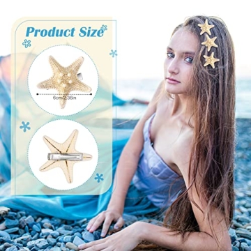 18 Pcs Starfish Hair Clips Mermaid Beach Accessories