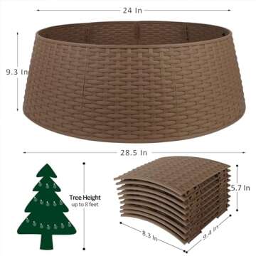 Blissun Christmas Tree Ring - 28.5" Plastic Christmas Tree Collar for Beautiful Holiday Decor