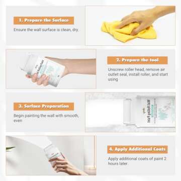 White Paint, White Paint for Wall Touch up Paint for Walls, Water Based &Low Odor Wall Paint with Ro...