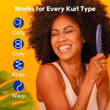 KAZMALEJE Wide Tooth Hair Comb for Detangling Curly, Coily, Kinky Hair | Reduces & Frizz | Works Dry...