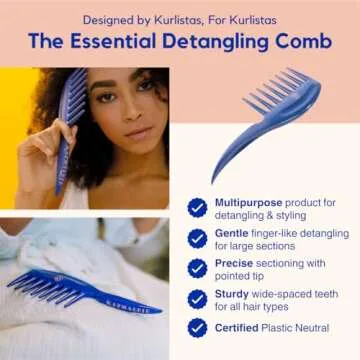KAZMALEJE Wide Tooth Comb for Curly Hair Detangling