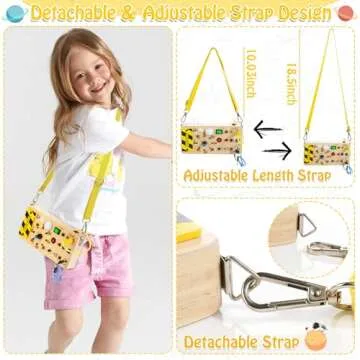 WOODMAM Montessori Toddler Busy Board, Baby Sensory Travel Toys with Strap, Wooden Planets Busy Board with LED Light, Learning Toys Birthday for Boy Girl Age 3+