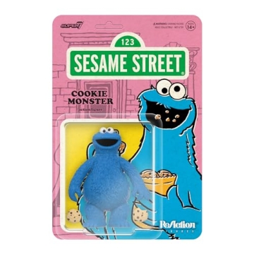 Super7 Reaction Sesame Street Cookie Monster Action Figure - Nostalgic 3.75" Collectible with Access...