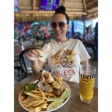 Women Vintage Rock Band T Shirt Fashion Rock Music Graphic Tees Shirt Summer Short Sleeve Casual Tees for Rock Lovers (L, Beige)