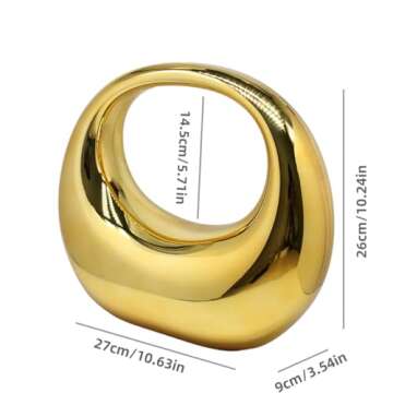 GSYPS Acrylic Evening Clutch Purse Top-handle Moon Hobo Bag, Elegant Marble Handbag for Wedding Cock...