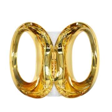 GSYPS Acrylic Evening Clutch Purse Top-handle Moon Hobo Bag, Elegant Marble Handbag for Wedding Cocktail Party B-Gold