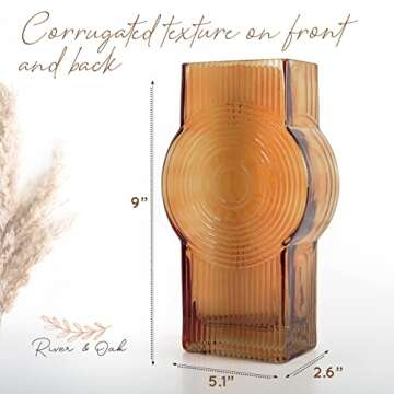 Amber Hand Blown Glass Vase for Modern Decor