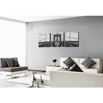 Scenic Brooklyn Bridge 3 Panel Canvas Art - FURINNO
