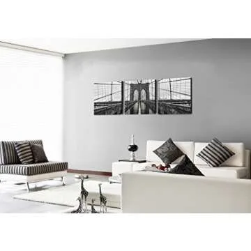 Scenic Brooklyn Bridge 3 Panel Canvas Art - FURINNO