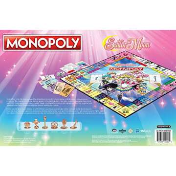 Monopoly Sailor Moon Board Game | Based on The Popular Anime TV Show | Custom Tokens, Money and Game Board | Officially Licensed Merchandise