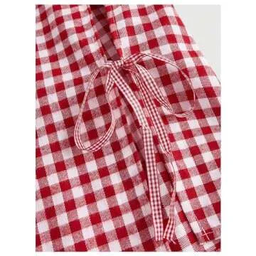 Chic BEAUDRM Gingham Print Long Pants for Women