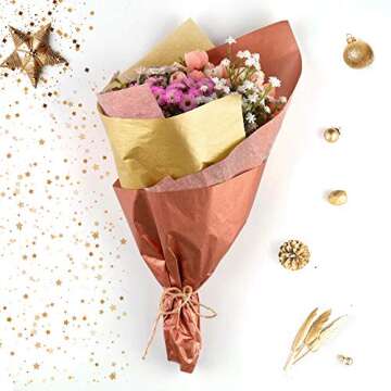 MIAHART 50 Sheets Tissue Paper Bulk 20X14 Inch Metallic Gift Wrap Paper Gift Wrapping Accessory Wrap for Wedding Birthday Party Favor Decor DIY Fringes Shredded Fill Confetti (Mix Color)