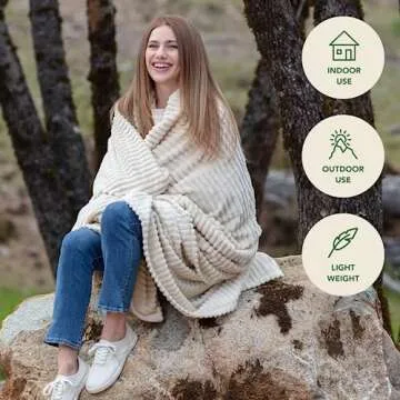 GREEN ORANGE 90" x 108" King Size Fleece Blanket, Light Beige Color, Perfect Cozy Gift, Super Warm Comfy - ECO-Certified, Hypoallergenic - Lightweight Plush Throw for Women, Men & Kids