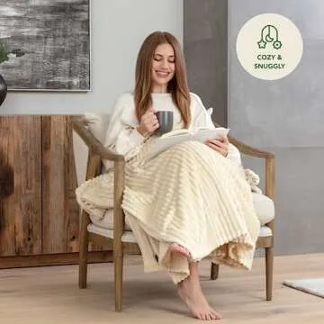 GREEN ORANGE 90" x 108" King Size Fleece Blanket, Light Beige Color, Perfect Cozy Gift, Super Warm Comfy - ECO-Certified, Hypoallergenic - Lightweight Plush Throw for Women, Men & Kids