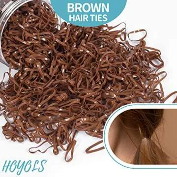 HOYOLS Brown Hair Ties Elastic Bands Small Rubber Bands for Girls Women No Damage Mini Stretchy Ponytail Holders Tiny Hairtie for Fine Thin to Medium 1500pcs TPU (Brown)
