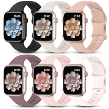 6 Pack Watch Bands Compatible with Apple Watch Bands Series10 40mm 38mm 41mm 42mm 44mm 45mm 46mm 49m...