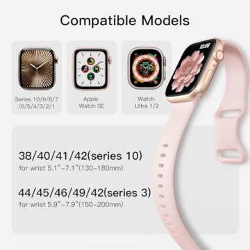 6 Pack Watch Bands Compatible with Apple Watch Bands Series10 40mm 38mm 41mm 42mm 44mm 45mm 46mm 49mm,Silicone Waterproof Strap for iWatch Series 9 Ultra 8 7 6 5 4 3 2 1 SE Women Men