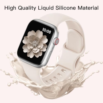 6 Pack Watch Bands Compatible with Apple Watch Bands Series10 40mm 38mm 41mm 42mm 44mm 45mm 46mm 49mm,Silicone Waterproof Strap for iWatch Series 9 Ultra 8 7 6 5 4 3 2 1 SE Women Men