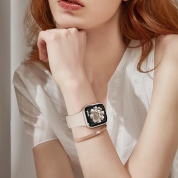 6 Pack Watch Bands Compatible with Apple Watch Bands Series10 40mm 38mm 41mm 42mm 44mm 45mm 46mm 49mm,Silicone Waterproof Strap for iWatch Series 9 Ultra 8 7 6 5 4 3 2 1 SE Women Men