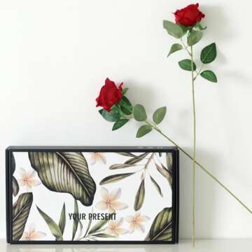 Cloudecor 15Pcs Realistic Silk Artificial Roses for Home Decor