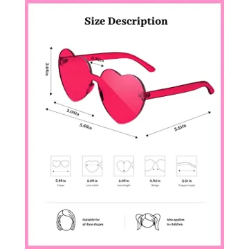Gaiatop Heart Sunglasses Stylish Rimless Glasses