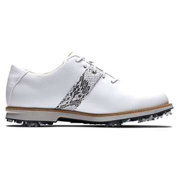 FootJoy Women's Premiere Series Previous Season Style Golf Shoe, White/Croc Print, 7.5