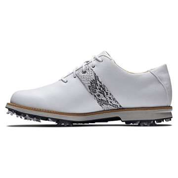 FootJoy Women's Premiere Series Previous Season Style Golf Shoe, White/Croc Print, 7.5