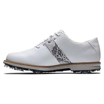 FootJoy Women's Premiere Series Previous Season Style Golf Shoe, White/Croc Print, 7.5