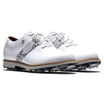 FootJoy Women's Premiere Series Previous Season Style Golf Shoe, White/Croc Print, 7.5