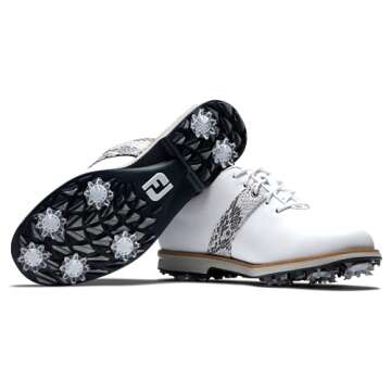 FootJoy Women's Premiere Series Previous Season Style Golf Shoe, White/Croc Print, 7.5