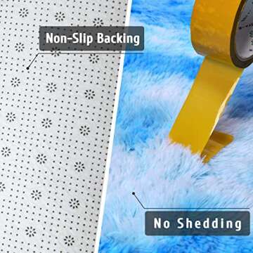 DweIke Fluffy Modern Area Rugs - Plush & Non-Slip Blue Rug