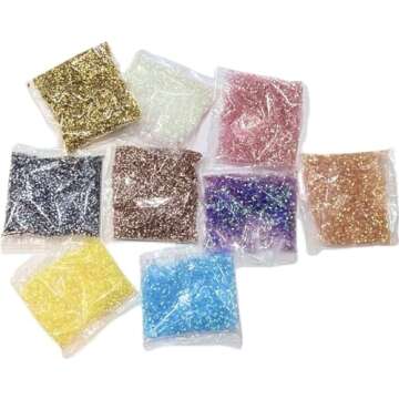 SBN Craft Supplies 9 Pack Bingsu Beads Lightweight Tube Beads Crispy Bingsu Beads for Bingsu Slime A...