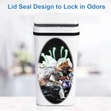 Anborry Bathroom Smart Touchless Trash Can 2.2 Gallon Automatic Motion Sensor Rubbish Can with Lid Electric Narrow Small Garbage Bin for Kitchen, Office, Living Room, Toilet, Bedroom, RV