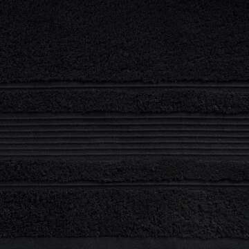 Personalized Custom Monogrammed Black Hand Towels Set - 2 Piece, Soft & Absorbent 100% Cotton - Perfect for Gifts, Home, Bathroom, Spa, or Kitchen - Wheat Design with Letter 'S' in Black Thread