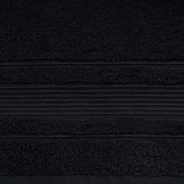 Personalized Custom Monogrammed Black Hand Towels Set - 2 Piece, Soft & Absorbent 100% Cotton - Perfect for Gifts, Home, Bathroom, Spa, or Kitchen - Wheat Design with Letter 'S' in Black Thread