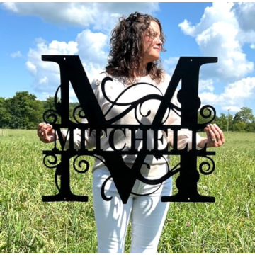 Personalized Metal Family Name Signs - Custom Monogram Art