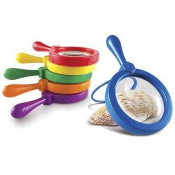 Learning Resources Jumbo Magnifiers - 6 Pieces, Ages 3+ Toddler Learning Toys, Exploration Toys for ...