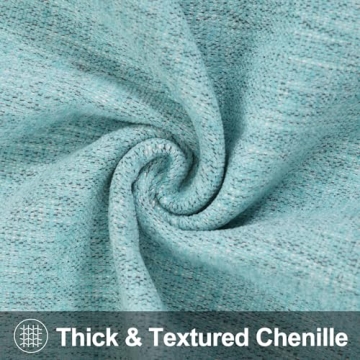 decorUhome Chenille Decorative Spring Throw Pillow Covers 12x20 Set of 2, Lumbar Farmhouse Textured Pillow Covers for Couch Sofa Bed Living Room, Turquoise