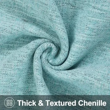 decorUhome Chenille Decorative Spring Throw Pillow Covers 12x20 Set of 2, Lumbar Farmhouse Textured Pillow Covers for Couch Sofa Bed Living Room, Turquoise